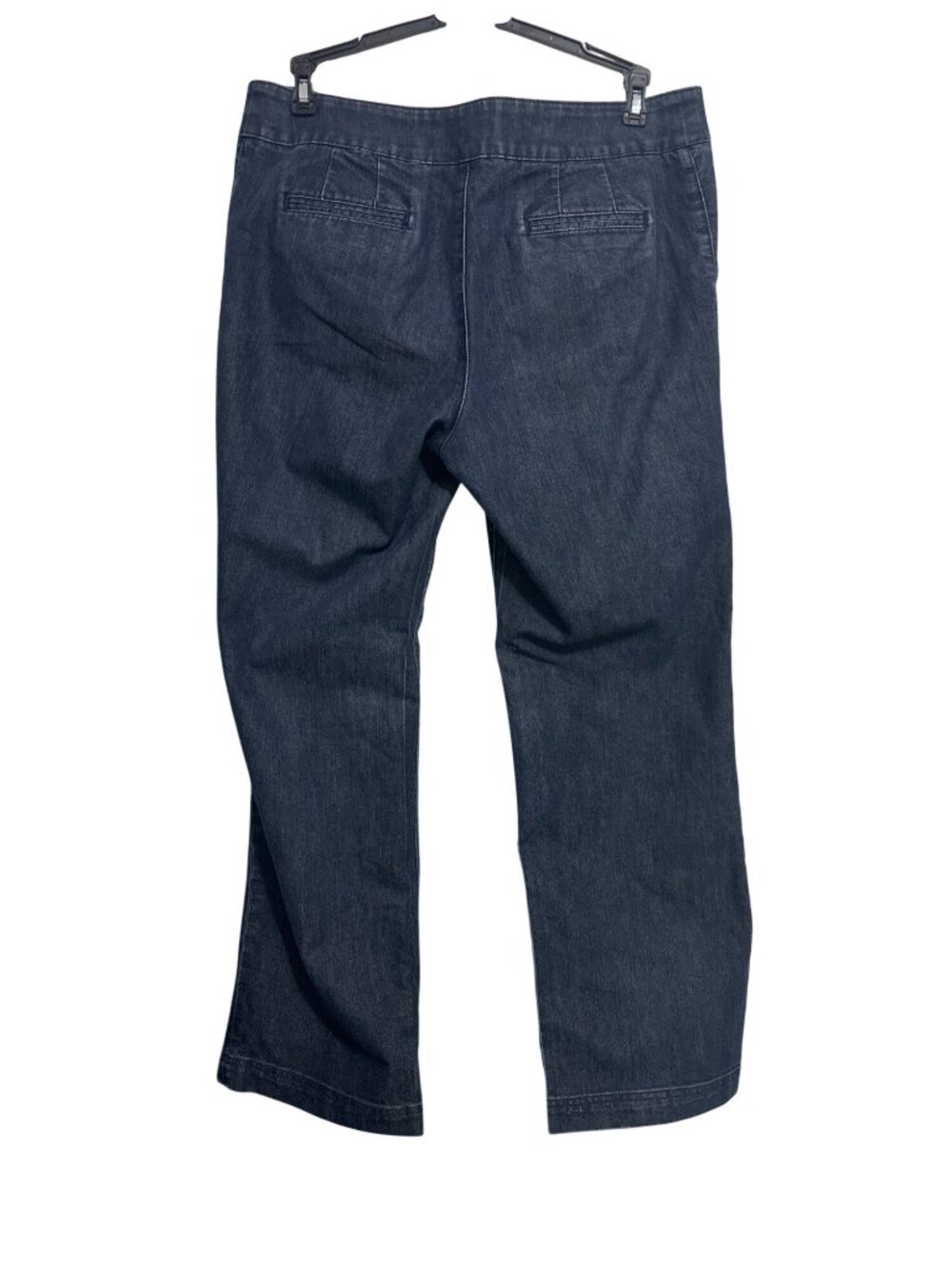 Chicos Platinum Denim Jeans Size 2.5 Regular Dark Wash Cotton Blend Straight Leg